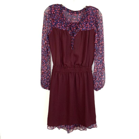 New Parker Atticus Silk Long Sleeve Smocked Waist Romantic Fairy Dress Sz S - Picture 10 of 16